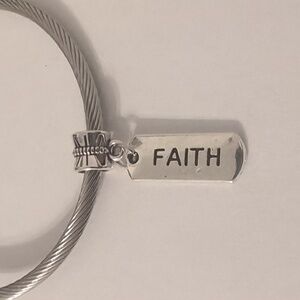 Silver Faith Dangle Charm for Pandora Style Bracelet